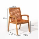 Ver imagem 4 de Conjunto 4 Cadeiras 1 Banco 1 Mesa 180cm - Varanda Coberta/Área Gourmet Traço Laranja/Stain Jatobá/C