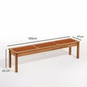 Ver imagem 5 de Conjunto 4 Cadeiras 1 Banco 1 Mesa 180cm - Varanda Coberta/Área Gourmet Traço Laranja/Stain Jatobá/C