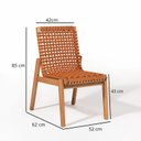 Ver imagem 6 de Conjunto 4 Cadeiras 1 Banco 1 Mesa 180cm - Varanda Coberta/Área Gourmet Traço Laranja/Stain Jatobá/C
