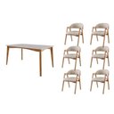 Ver imagem 2 de Conjunto Sala de Jantar com Tampo de Vidro Monalisa 6 Cadeiras Gaia Espresso Móveis