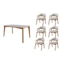 Ver imagem 2 de Conjunto Sala de Jantar com Tampo de Vidro Monalisa 6 Cadeiras Gaia Espresso Móveis