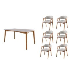 Conjunto Sala de Jantar com Tampo de Vidro Monalisa 6 Cadeiras Gaia Espresso Móveis - 2