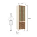 Ver imagem 3 de Paneleiro de Cozinha 70 Cm 2 Portas com Vidro Reflecta Bronze 3 Gavetas Sofia Luciane Móveis