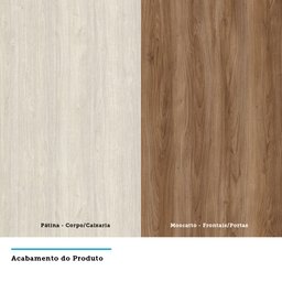 Paneleiro de Cozinha 70 Cm 2 Portas com Vidro Reflecta Bronze 3 Gavetas Sofia Luciane Móveis - 4