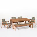 Ver imagem 2 de Conjunto Sala de Jantar 1 Mesa 4 Cadeiras e 1 Banco