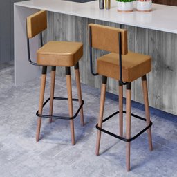 Jogo de 2 Bancos Alto Vintage Gourmet Victory Amarula - 1