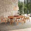 Ver imagem 1 de Conjunto 6 Cadeira 1 Mesa 180cm Traço Marrom/Stain Jatobá/Corda Areia