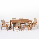 Ver imagem 2 de Conjunto 6 Cadeira 1 Mesa 180cm Traço Marrom/Stain Jatobá/Corda Areia