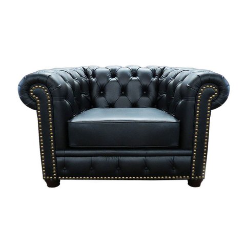 Poltrona Maísa 125cm Couro Preto - Sallar Home