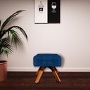 Ver mais imagens de Kit 2 Puffs Decorativos Base Giratória Suede Azul Marinho