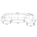 Ver imagem 3 de Sofá Decorativo Sala de Estar Osaka 430cm Modulado em U com Almofadas Linho Azul Marinho