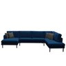Sofá Decorativo Sala de Estar Osaka 430cm Modulado em U com Almofadas Linho Azul Marinho - 4