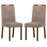 Cadeira para Mesa de Jantar Anitta Kit 2 Peças Amendoa Veludo Marrom Rose – New Ceval - 1