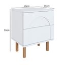 Ver imagem 4 de Mesa Cabeceira com 2 Gavetas Capela Branco