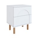 Ver imagem 3 de Mesa Cabeceira com 2 Gavetas Capela Branco