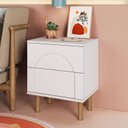 Ver imagem 1 de Mesa Cabeceira com 2 Gavetas Capela Branco