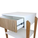 Ver imagem 4 de Mesa Cabeceira Brisa 60cm x 53cm x 40cm com 1 Gaveta Branco