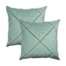 Kit 2 Capas para Almofada Drapeada em Veludo Quadrada 60x60 Verde Menta - 1