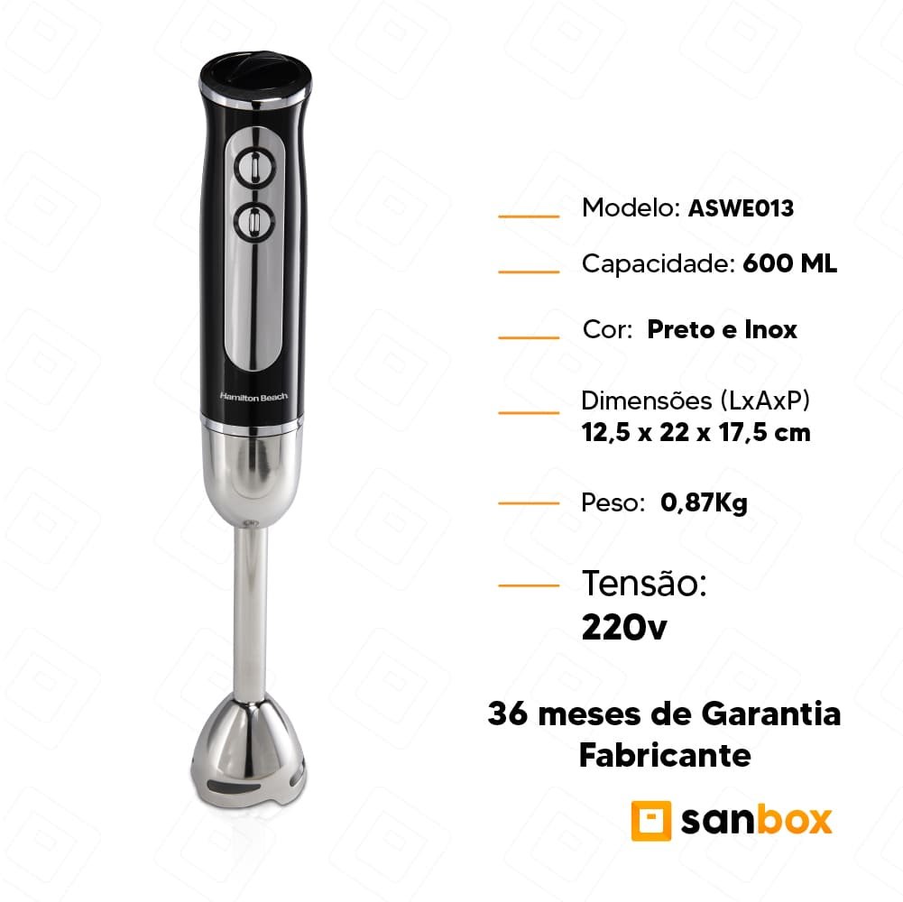 Mixer Hamilton Beach Aswe-013 8 Velocidades 600ml - 800w - 220v - 8