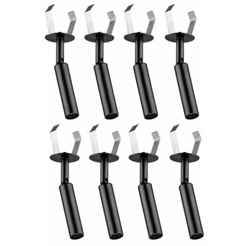 Jogo 8 Spots Luminárias de Embutir 4,2x19,4cm Alumínio Preto Soquete G9 Linha Neo Dital