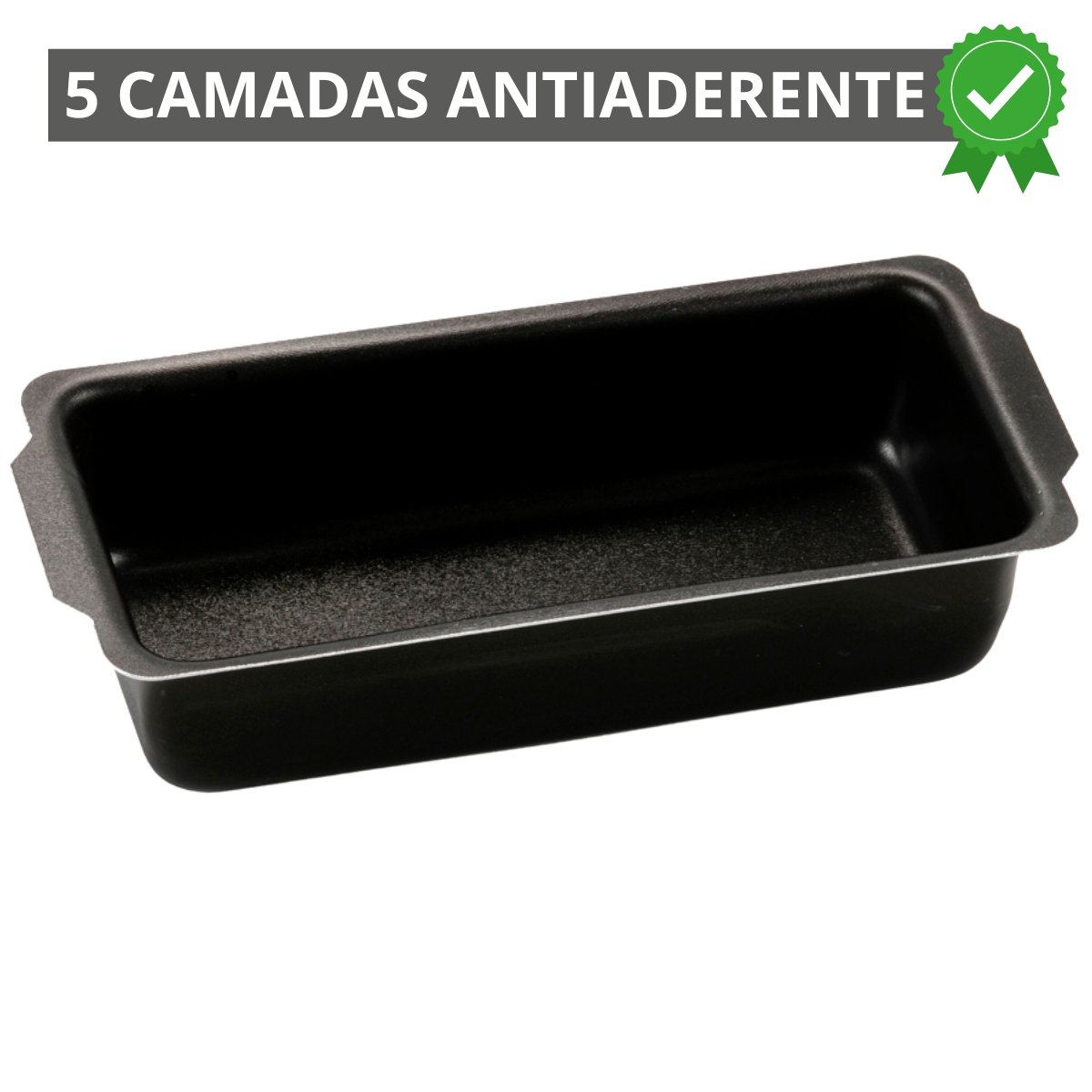 Forma Assadeira de Pão Retangular Grande Antiaderente 2l + Descanso de Panela Redondo Madeira - 4