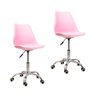 Kit 2 Cadeiras Office com Rodizio Giratória Saarinen - Rosa + E-book - 2