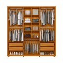 Ver imagem 5 de Guarda-Roupa Casal 6 Portas 100% MDF com Pés Veronese Branco/Cinamomo/Off White