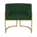 Ver mais imagens de Kit Divã Luna 185cm Lado Esquerdo e 01 Poltrona Base de Ferro Dourado Suede Cor Verde