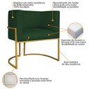 Ver imagem 4 de Kit Divã Luna 185cm Lado Esquerdo e 01 Poltrona Base de Ferro Dourado Suede Cor Verde