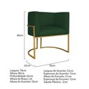 Ver imagem 5 de Kit Divã Luna 185cm Lado Esquerdo e 01 Poltrona Base de Ferro Dourado Suede Cor Verde