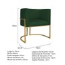 Kit Divã Luna 185cm Lado Esquerdo e 01 Poltrona Base de Ferro Dourado Suede Cor Verde - 5