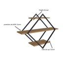 Ver imagem 4 de Prateleira Decorativa Grande Diamante 2 Nichos Preto/ Mel - Placa&ponto