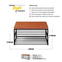Ver imagem 4 de Sapateira Calçadeira Puff Closet Zuri 85cm 02 Prateleiras New Dallas Whisky - Desk Design