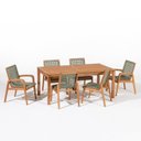 Ver imagem 2 de Conjunto Traço 2 Cadeiras com Braço, 4 Cadeiras sem Braço e 1 Mesa 180cm Corda Stain Jatobá Verde/Ol