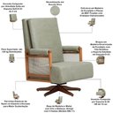 Ver imagem 4 de Poltrona de Amamentação com Balanço Giratória Líria D02 Bouclê Verde Oliva C-199 - Lyam Decor