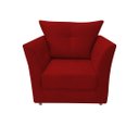 Ver imagem 3 de Kit Namoradeira + 1 Poltrona Decorativa Isis Suede Vermelho Pés Madeira Mz Decor