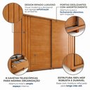 Ver imagem 6 de Guarda-Roupa Casal 100% MDF 2 Portas de Correr 8 Gavetas com Ripado Yescasa Marrom Cinamomo Dali