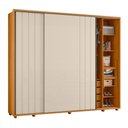 Ver imagem 6 de Guarda Roupa Casal 2 Portas de Correr 100% MDF com Pés Dali Branco/Cinamomo/Off White