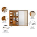 Ver imagem 5 de Guarda Roupa Casal 2 Portas de Correr 100% MDF com Pés Dali Branco/Cinamomo/Off White