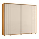 Ver imagem 3 de Guarda Roupa Casal 2 Portas de Correr 100% MDF com Pés Dali Branco/Cinamomo/Off White