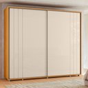 Ver imagem 1 de Guarda Roupa Casal 2 Portas de Correr 100% MDF com Pés Dali Branco/Cinamomo/Off White