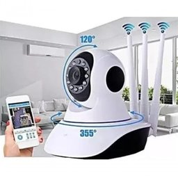 Câmera Ip 1.3mp 720p Hd Wireless Wifi Audio Sd P2p Hd 3 Antenas . - 2