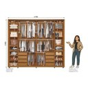 Ver imagem 4 de Guarda Roupa Casal 100% MDF Yescasa 2 Portas de Correr 8 Gavetas Cabideiro Extensível Dali com Pés