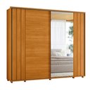 Ver imagem 3 de Guarda Roupa Casal 2 Portas de Correr 100% MDF com Espelho e Pés Dali Yescasa Marrom/Cinamomo