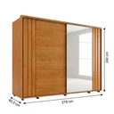 Ver imagem 4 de Guarda-Roupa Casal com Espelho 100% MDF 2 Portas de Correr 8 Gavetas Yescasa Marrom Cinamomo Dali