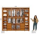 Ver imagem 4 de Guarda Roupa Casal 2 Portas de Correr 100% MDF com Espelho e Pés Dali