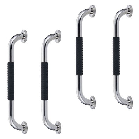 Barra de Apoio 30cm Inox Suporte Antiderrapante Kit 4 Unidades Criança Idoso Cadeirante Gestante Ban