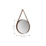 Espelho Decorativo Redondo 60 cm Com Alça Verona Castanho - 2