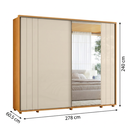 Ver imagem 4 de Guarda-Roupa Casal Dali com Espelho 2 Portas de Correr 8 Gavetas 100% MDF Cinamomo e Branco