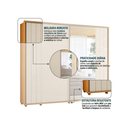 Ver imagem 5 de Guarda-Roupa Casal Dali com Espelho 2 Portas de Correr 8 Gavetas 100% MDF Cinamomo e Branco